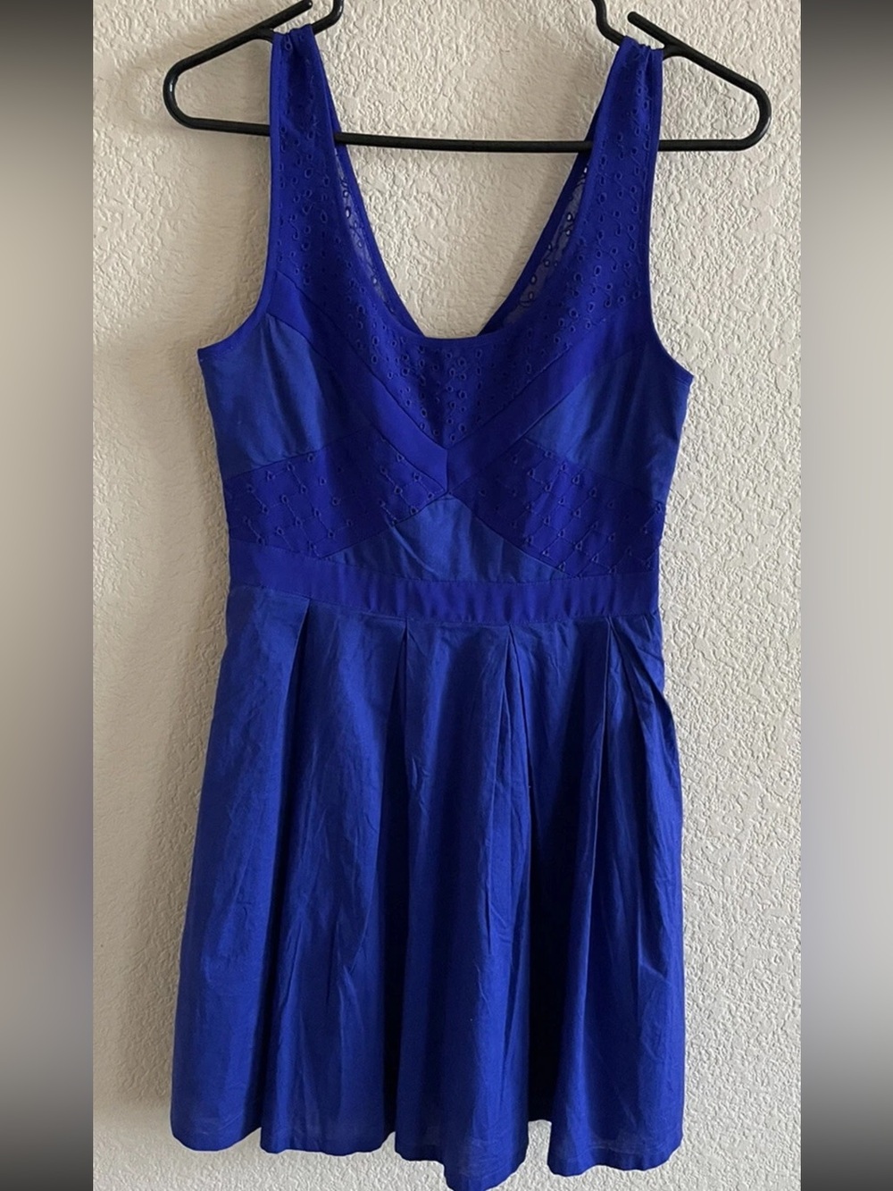 American Eagle Outfitters Royal Blue Sleeveless Fit-and-Flare Midi Dress